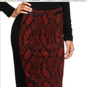 NWOT Kris Jenner  red black skirt